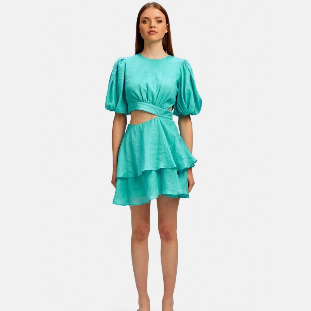 Bardot Maia Mini Dress In Aqua Size 2 80% Off!